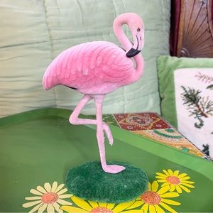 Flocked Flamingo Bobble Head